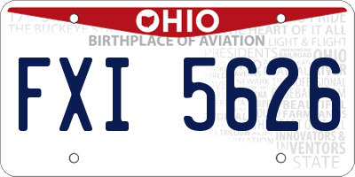 OH license plate FXI5626