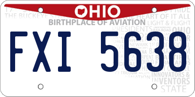 OH license plate FXI5638