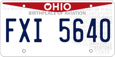 OH license plate FXI5640