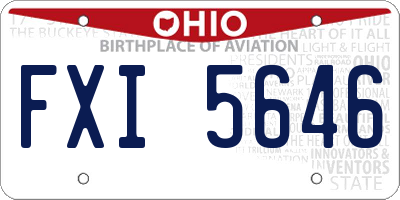OH license plate FXI5646