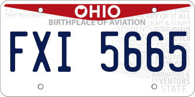 OH license plate FXI5665