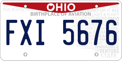 OH license plate FXI5676
