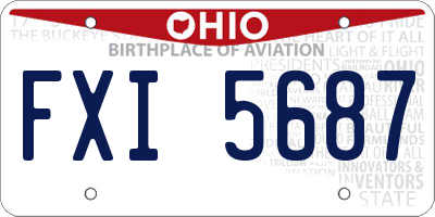 OH license plate FXI5687