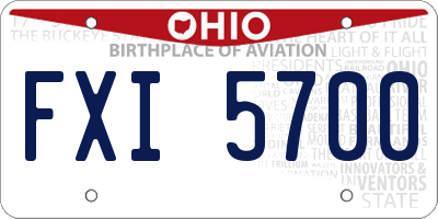 OH license plate FXI5700