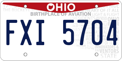 OH license plate FXI5704