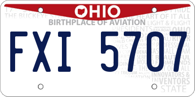 OH license plate FXI5707