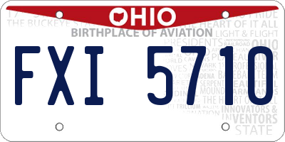 OH license plate FXI5710