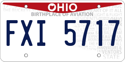 OH license plate FXI5717