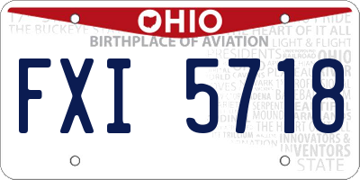 OH license plate FXI5718