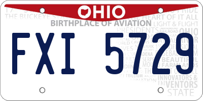 OH license plate FXI5729