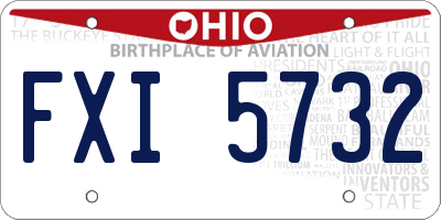 OH license plate FXI5732