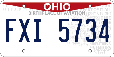 OH license plate FXI5734