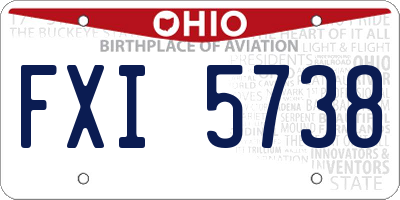 OH license plate FXI5738