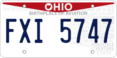 OH license plate FXI5747