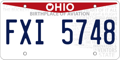 OH license plate FXI5748