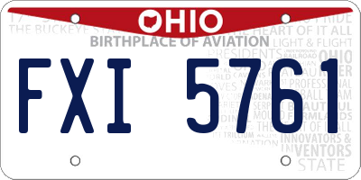 OH license plate FXI5761