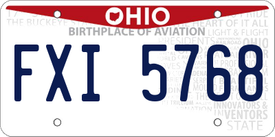 OH license plate FXI5768