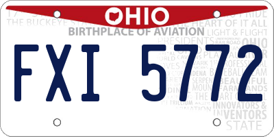 OH license plate FXI5772