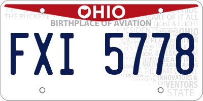OH license plate FXI5778