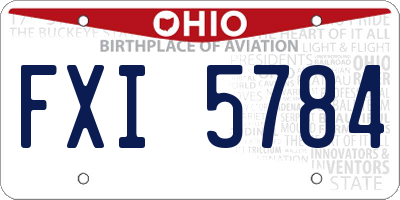OH license plate FXI5784