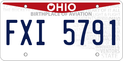 OH license plate FXI5791