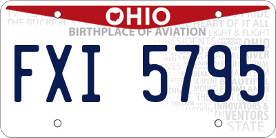 OH license plate FXI5795