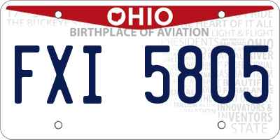 OH license plate FXI5805
