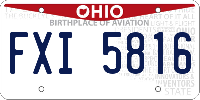OH license plate FXI5816