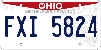 OH license plate FXI5824