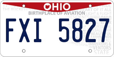 OH license plate FXI5827