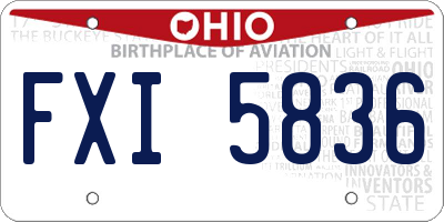 OH license plate FXI5836