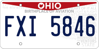 OH license plate FXI5846