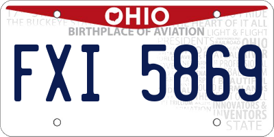 OH license plate FXI5869
