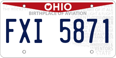 OH license plate FXI5871
