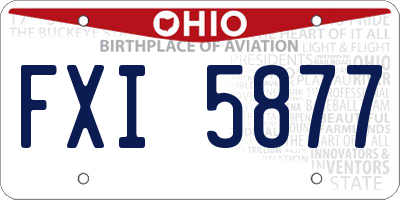 OH license plate FXI5877