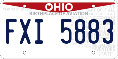 OH license plate FXI5883