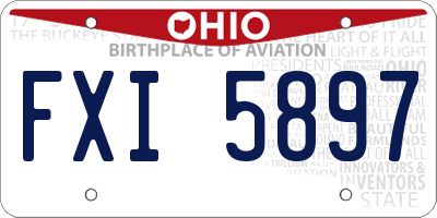 OH license plate FXI5897