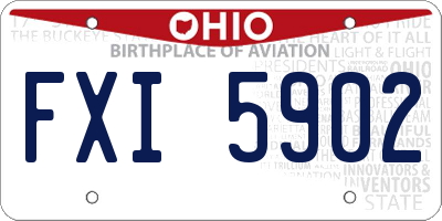 OH license plate FXI5902