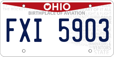 OH license plate FXI5903