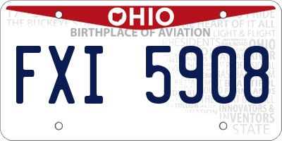 OH license plate FXI5908