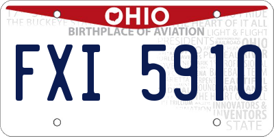 OH license plate FXI5910