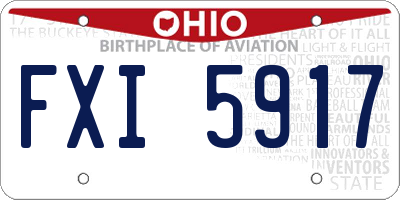 OH license plate FXI5917