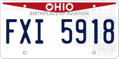 OH license plate FXI5918