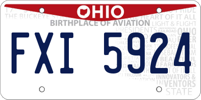 OH license plate FXI5924