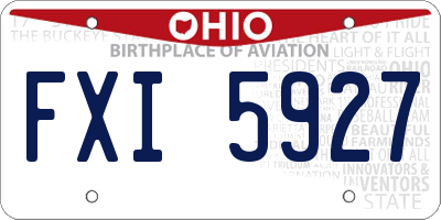 OH license plate FXI5927