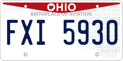 OH license plate FXI5930