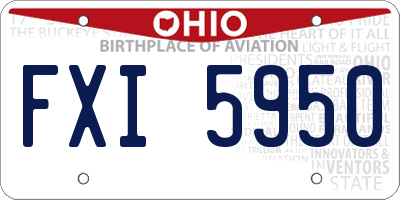 OH license plate FXI5950