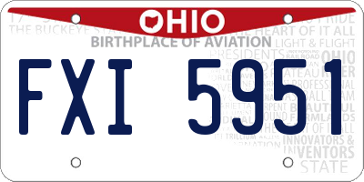 OH license plate FXI5951