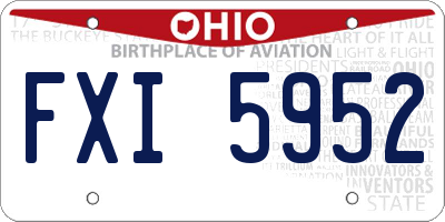 OH license plate FXI5952