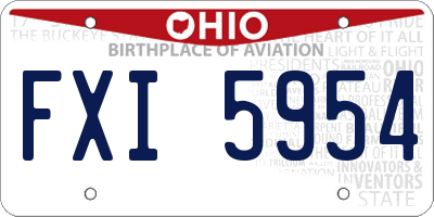 OH license plate FXI5954